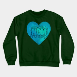 Blue Heart Mom Crewneck Sweatshirt